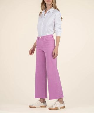 MEG HIGH RISE FAB AB WIDE LEG RAW HEM Peony Pink