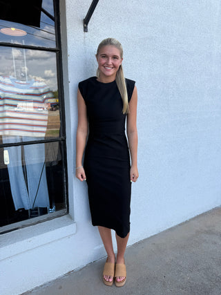 Elegant Black Midi Dress