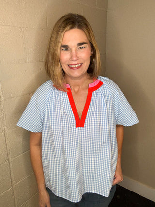 Seaside Split Neck Top