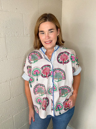 Floral Charm Button Down Top