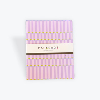 Stitched Notebook - Stripes Dot