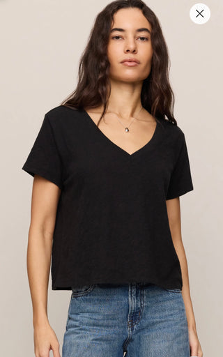 Nomad Slub V-Neck Tee - Black