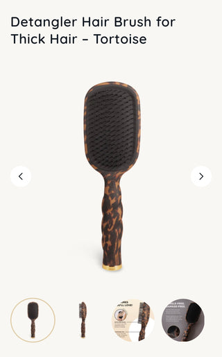 TELETIES Detangler Hair Brush Thick Hair - Tortoise