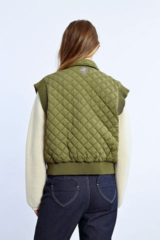 Olive Green Quilted Vest