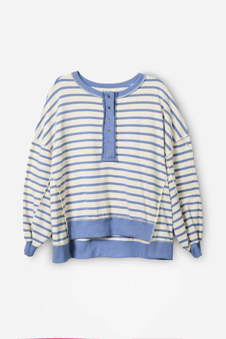 Peach Love Oversized Stripe Sweatshirt