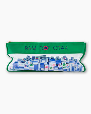 Kelly Green Bam Dot Crak Mahjong Bag