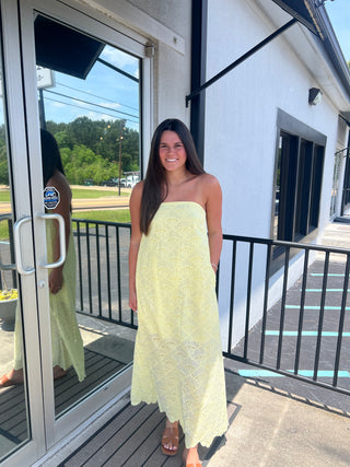 Yellow Eyelet Dress