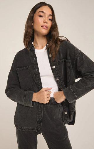 All Day Knit Denim Jacket- Vintage Black