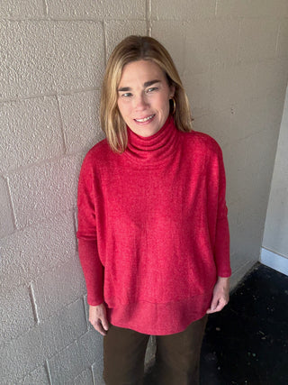 Brushed Melange Turtleneck Sweater