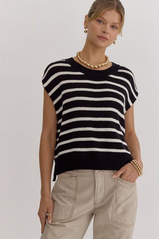 Black & White Striped Top