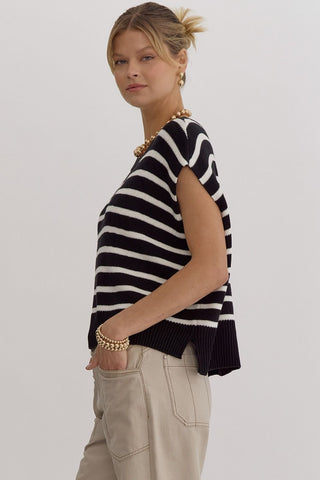 Black & White Striped Top