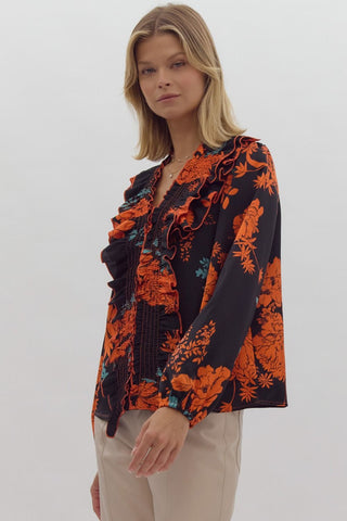 Myles Black Floral Top