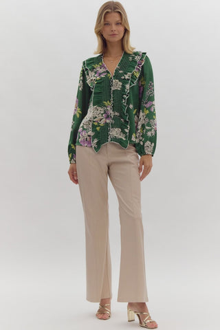 Myles Green Floral Top