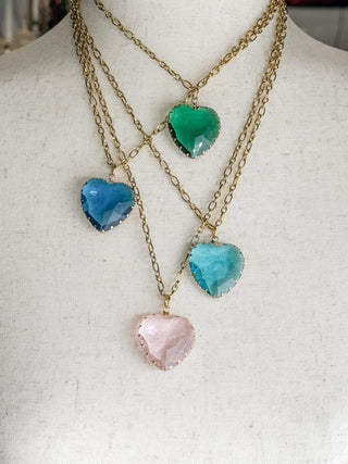 Idlewild Everyday Kick Glass Heart Necklace