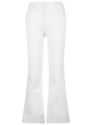 KUT FROM THE KLOTH Kelsey White Mid Rise Kick Flare with Wide Hem