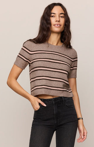 Z SUPPLY Gatewood Stripe Sweater Heather Ash