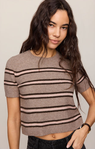 Z SUPPLY Gatewood Stripe Sweater Heather Ash