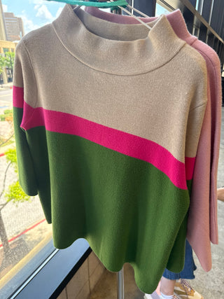 Color Pop Mock Neck Sweater