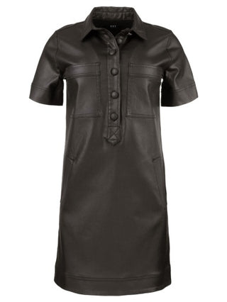KUT FROM THE KLOTH is Tatiana Coated Dress in Chocolate