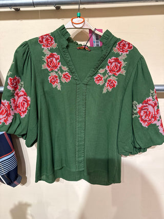 THML Rose Garden Embroidered Top