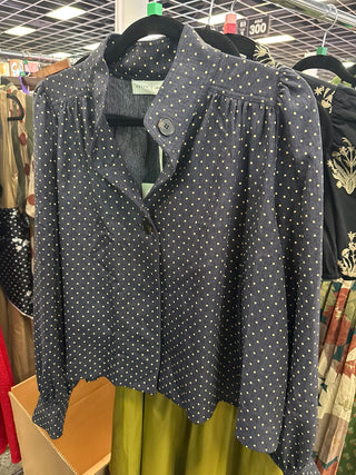 ENTRO Navy Peplum Top