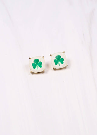 Shamrock Cushion Stud Earring