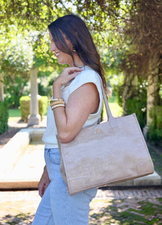 Shane Tote TAUPE PATENT