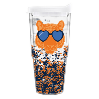 Tiger Tumbler Glitter Blue and Orange