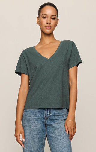 Z Supply Nomad Slub V-Neck Tee in Emerald Cove