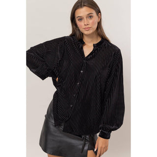 Velvet Striped Blouse