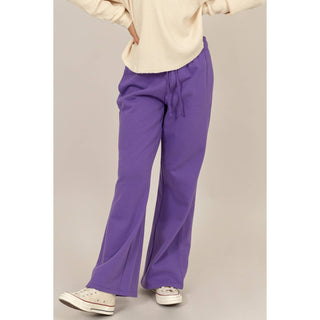 Mid-Rise Drawstring Wide Leg Pants