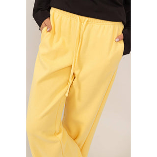 Mid-Rise Drawstring Wide Leg Pants