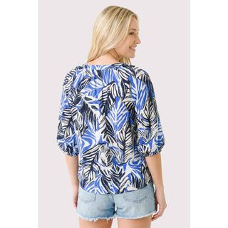 3/4 Bubble Sleeve Floral Top