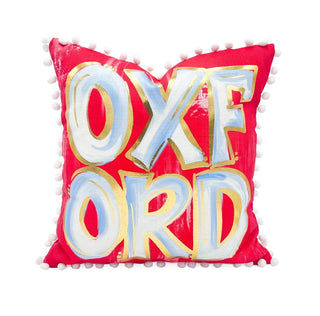 Gold Foil Red and Blue Oxford Pillow