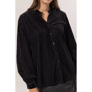 Velvet Striped Blouse