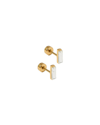 LINNY CO Screwback Stud Earrings - Amber