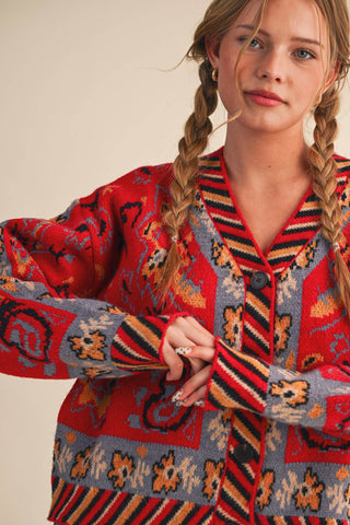 Paisley Cardigan Sweater