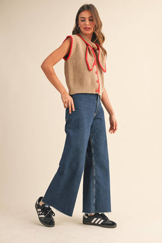 Tie Neck Sweater Vest