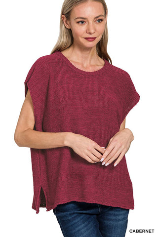 Oversized Crew Neck Sweater Vest