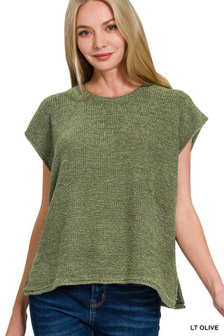 Oversized Crew Neck Sweater Vest
