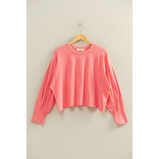 Washed Oversized Long Sleeve Top