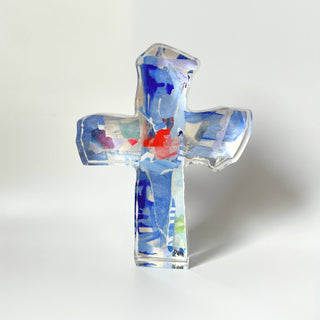 Lauren Dunn PERIWINKLE ACRYLIC CROSS