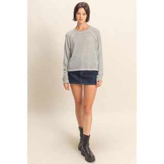 Striped Raglan Long Sleeve Top