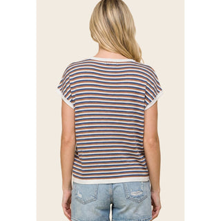 MULTI STRIPED SWEATER TOP