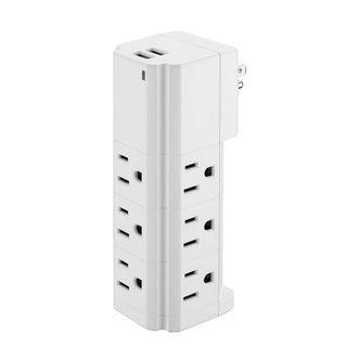 Charging Tower Surge Protector 9 Outlet & 2 USB Retail Pack
