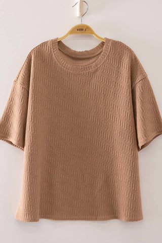 Textured Short Sleeve Top