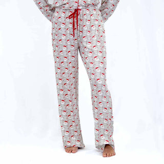 Cheerful Santa Sleep Pants   Light Gray/True Red   XL