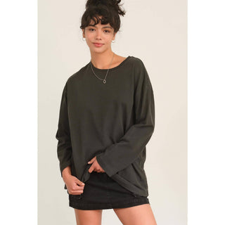 Oversized Crew Neck Long Sleeve Tee